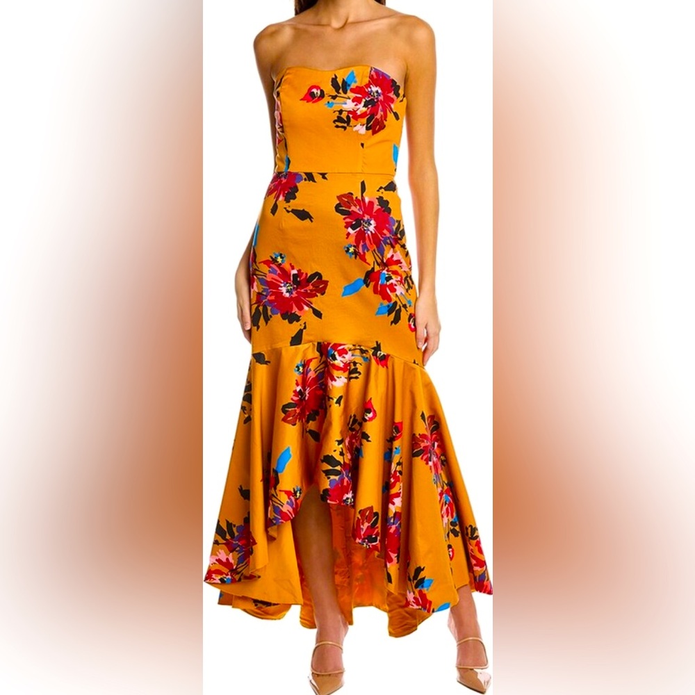 Hutch Dea dress size 12 Gorgeous Strapless Orange floral nwot